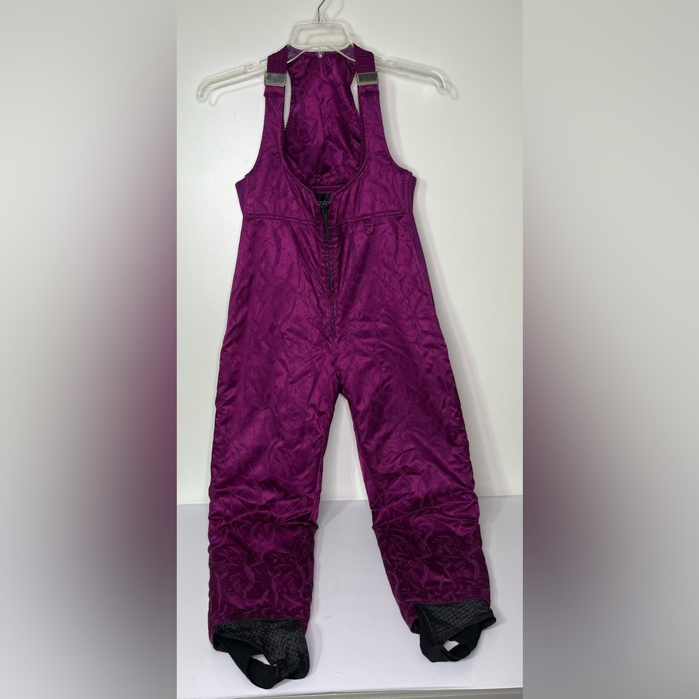 Snuggler Ski Wear Fuchsia Shiny Splash‎ Effect Bibs Women Size 12